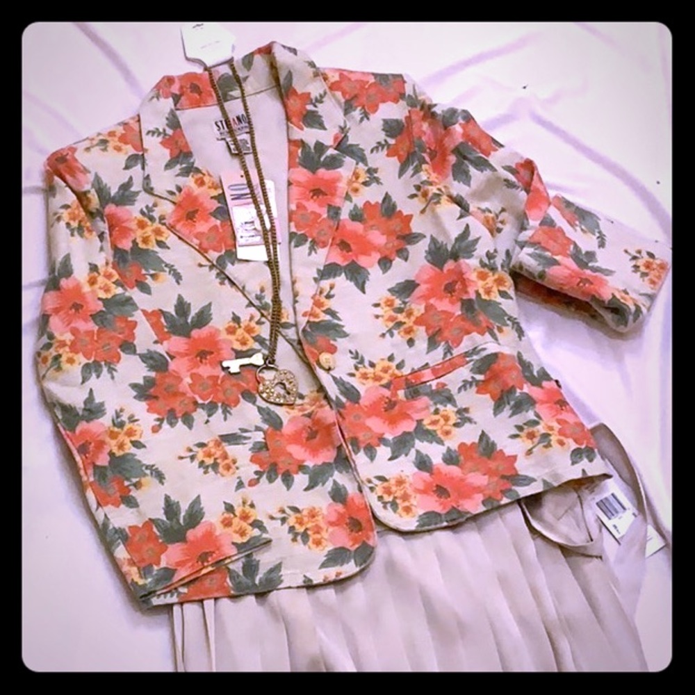 Vintage Stefano International Raime/Cotton Floral Blazer
